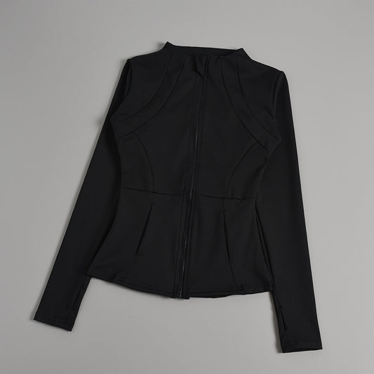 Professional yoga jackets for autumn and winter, women's zipper cardigans, tight running and gym tops, women's yoga wear