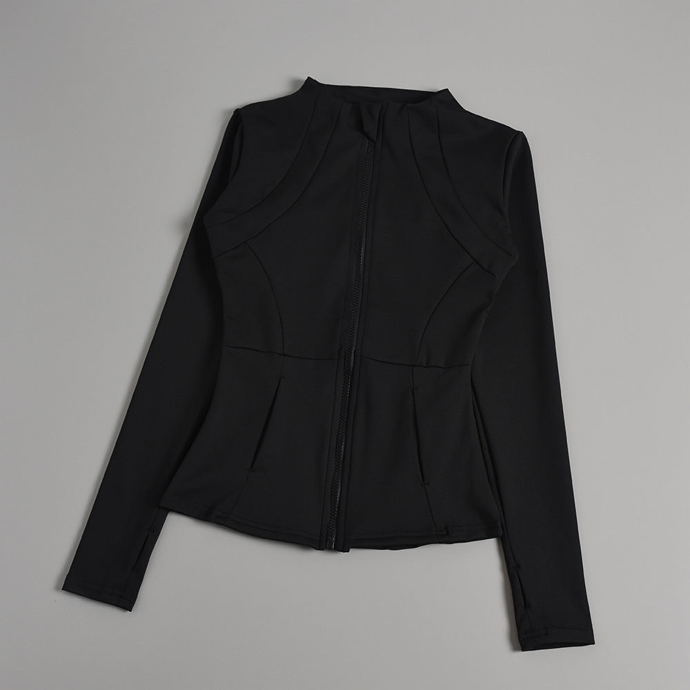 Professional yoga jackets for autumn and winter, women's zipper cardigans, tight running and gym tops, women's yoga wear