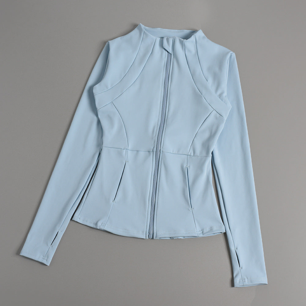 Professional yoga jackets for autumn and winter, women's zipper cardigans, tight running and gym tops, women's yoga wear