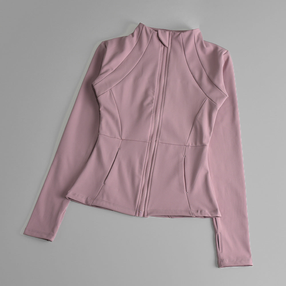Professional yoga jackets for autumn and winter, women's zipper cardigans, tight running and gym tops, women's yoga wear