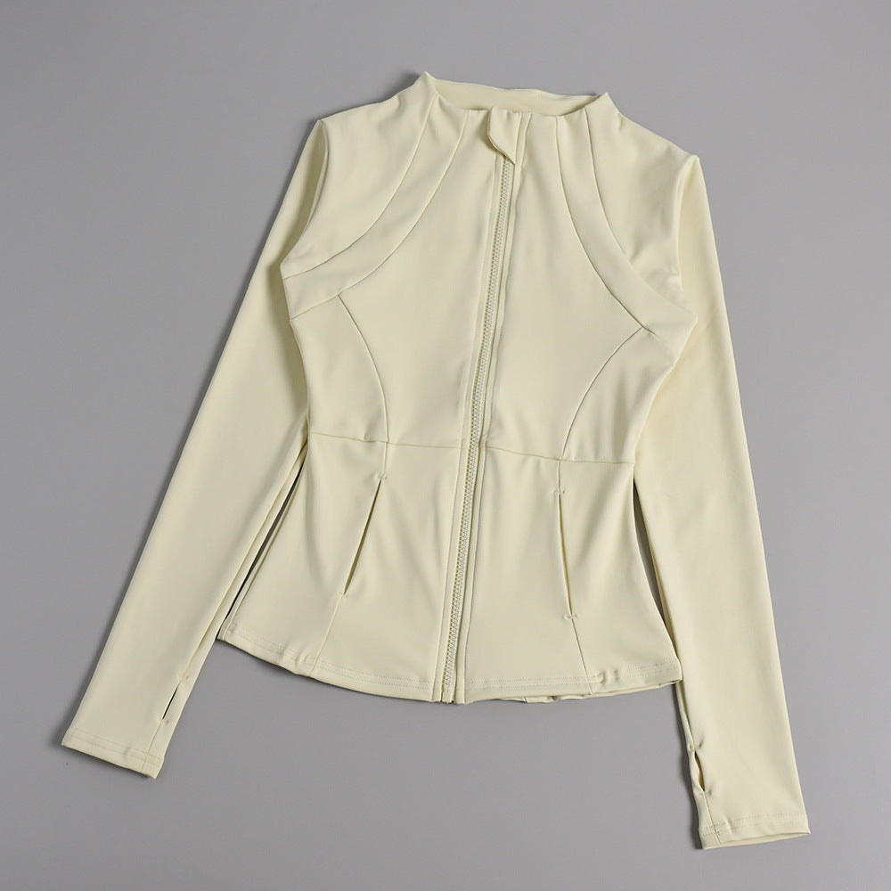 Professional yoga jackets for autumn and winter, women's zipper cardigans, tight running and gym tops, women's yoga wear