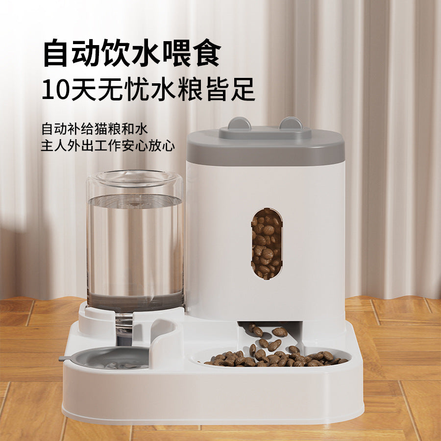Cat food dispenser, automatic cat food feeder, integrated feeder, cat food flow circulation pet drink dispenser