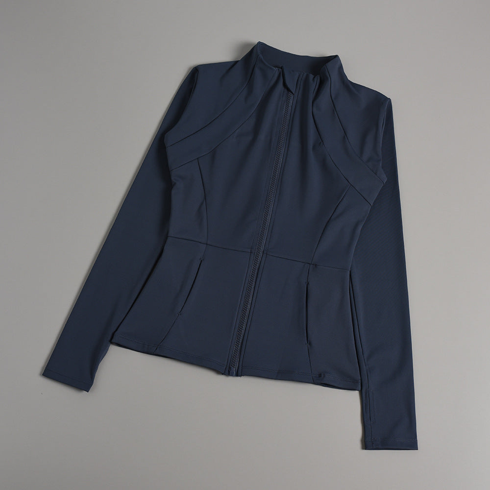 Professional yoga jackets for autumn and winter, women's zipper cardigans, tight running and gym tops, women's yoga wear