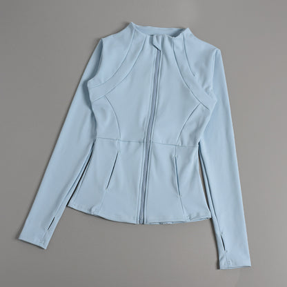 Professional yoga jackets for autumn and winter, women's zipper cardigans, tight running and gym tops, women's yoga wear